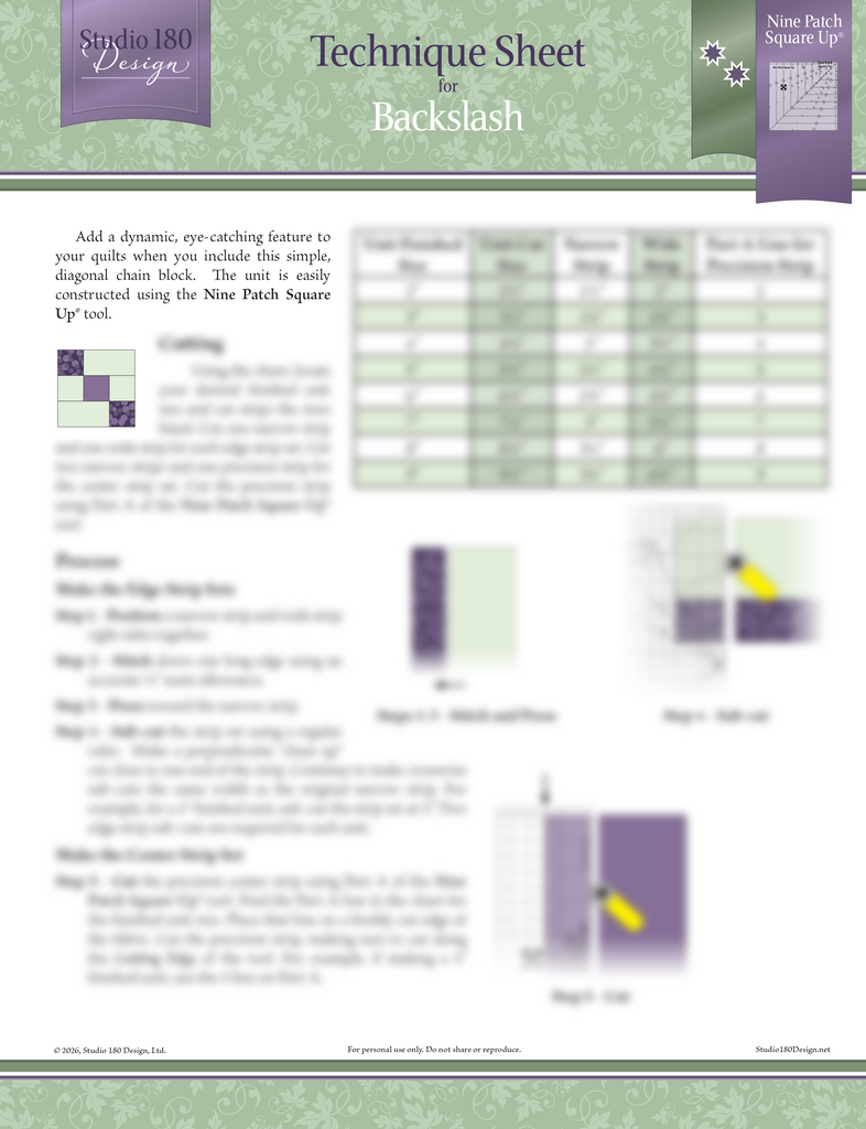 Backslash Technique Sheet