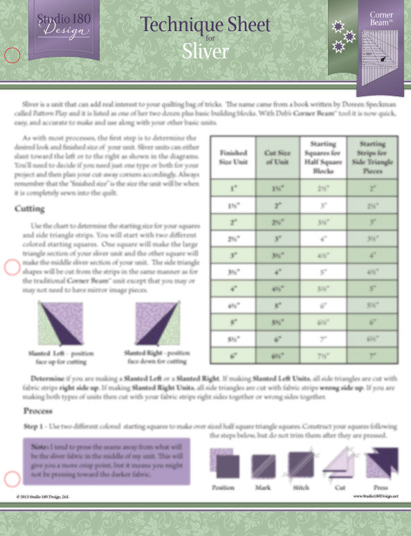 Sliver Technique Sheet