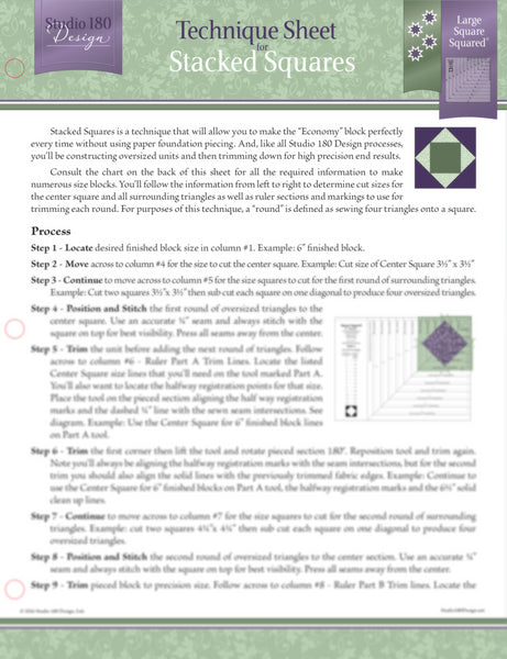 Stacked Squares Technique Sheet